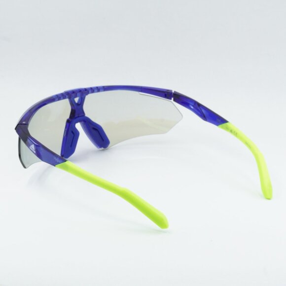 Adidas SP0027 91X Shield Sunglasses - Matte Blue \ Blue Mirror - Picture 5 of 10